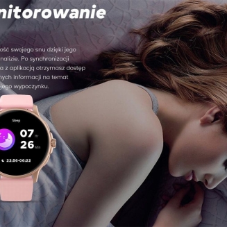 Smartwatch Damski GRAVITY GT12-2 Granatowy Pasek Silikonowy + Czarna Bransoleta - 18