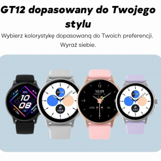Smartwatch Damski GRAVITY GT12-2 Granatowy Pasek Silikonowy + Czarna Bransoleta - 21