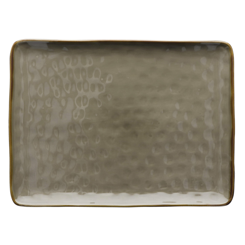  Rose&Tulipani | Concerto Grigio Tortora rectangular plate - Gray-brown, 36 x 26.5 cm