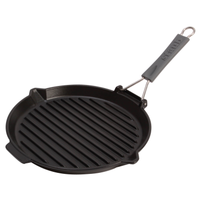  Staub round cast iron grill pan - 27 cm, Black