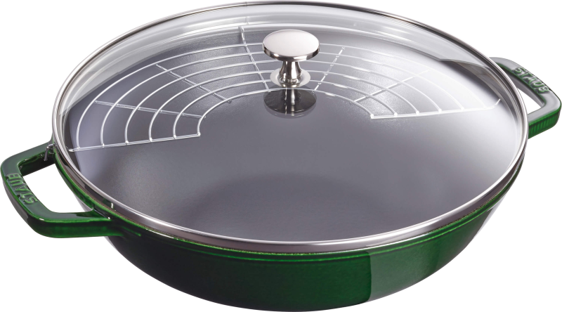  Cast iron wok with lid Staub - 30 cm, Green