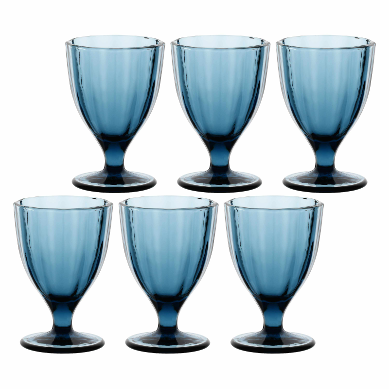  Set of 6 Rose&Tulipani Amami Blue glasses 300 ml