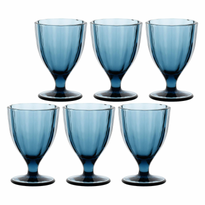  Set of 6 Rose&Tulipani Amami Blue glasses 300 ml