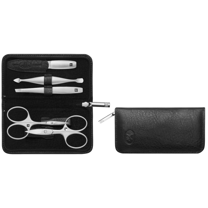  Zwilling Twinox manicure set - leather case, 5 pieces - Black