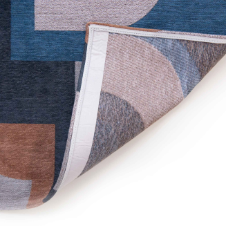  Round Louis de Poortere Nuance Module camel blue carpet - 2