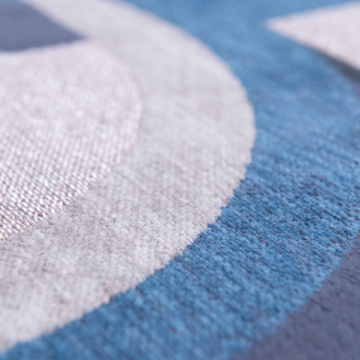  Round Louis de Poortere Nuance Module camel blue carpet - 4