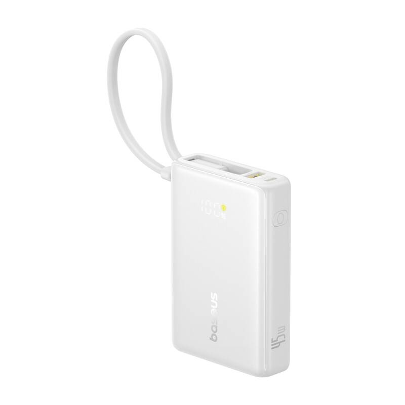 Powerbank BASEUS PicoGo Digital Display 10000mAh 45W (biały)