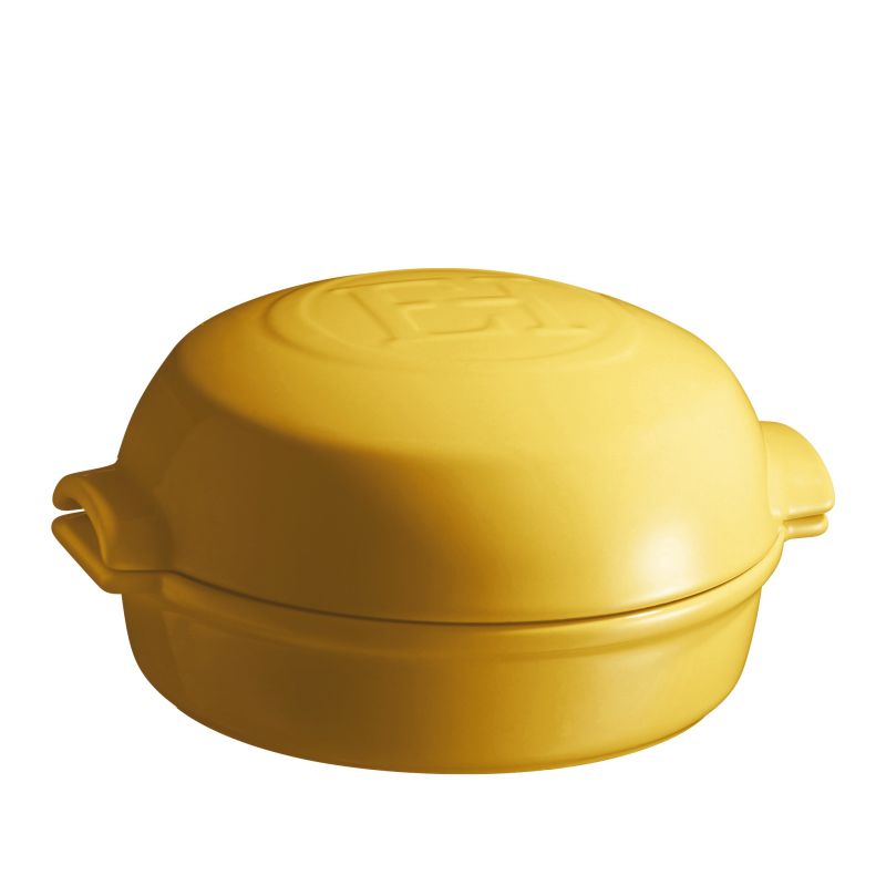 Emile Henry cheese baking dish, yellow