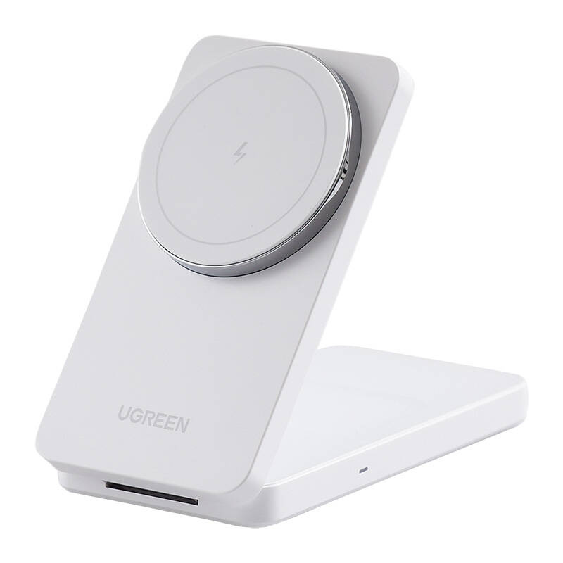 Ładowarka indukcyjna UGREEN W528 20W 2w1 (biała)