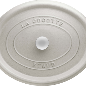  Staub oval cast iron pot - 8 ltr, white truffle - 3