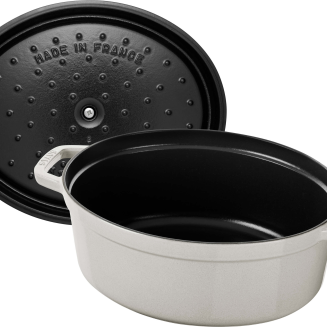  Staub oval cast iron pot - 8 ltr, white truffle - 5