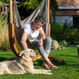  La Siesta Udine Outdoor Almond hammock chair with stand - 6