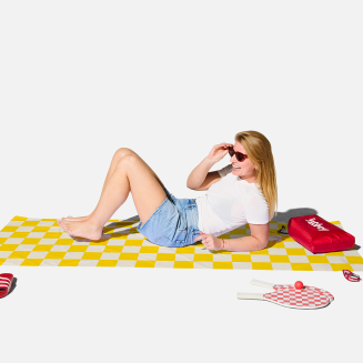 Ręcznik plażowy z poduszką Fatboy Beach Baggy XL Chess Corn - 6