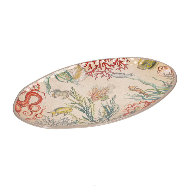  Rose&Tulipani | Sea Life oval melamine tray - 52 x 30 cm