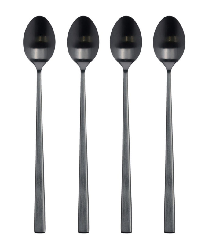 Set of 4 Bitz Black latte spoons