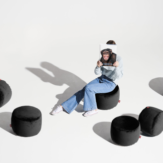 Pufa Fatboy Point Velvet Black Ø50x35 cm - 6