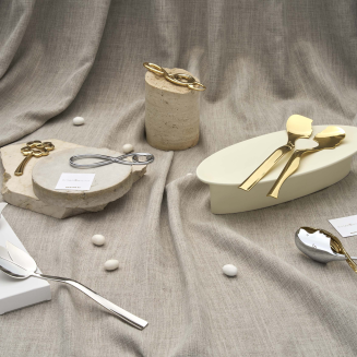 Zestaw sztućców do sałatek Casa Bugatti Abbraccio Gold&Gold - 3