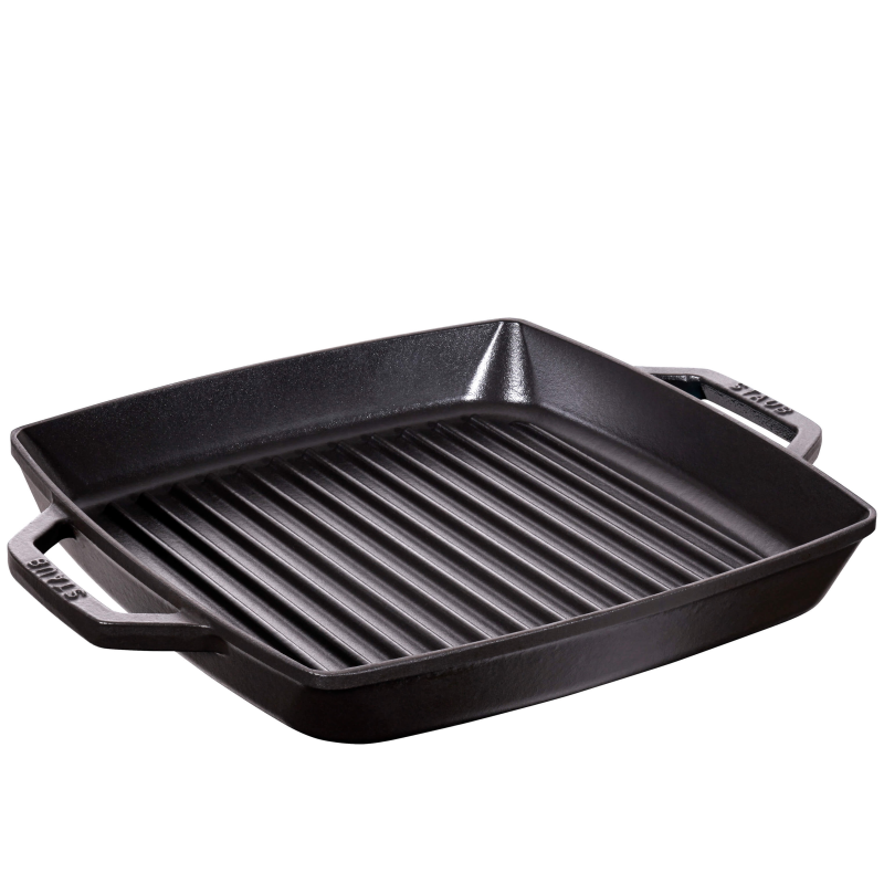 Staub square cast iron grill pan with two handles - 33 cm, Black