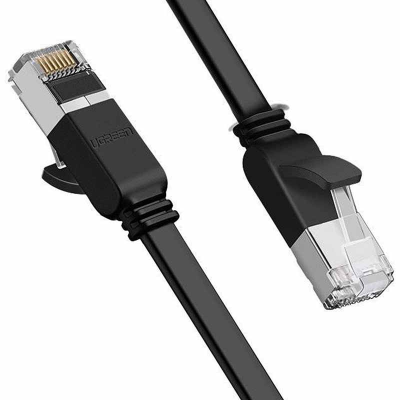 Płaski kabel sieciowy UGREEN   NW101 z metalowymi wtyczkami, Ethernet RJ45, Cat.6, UTP, 3m (czarny)