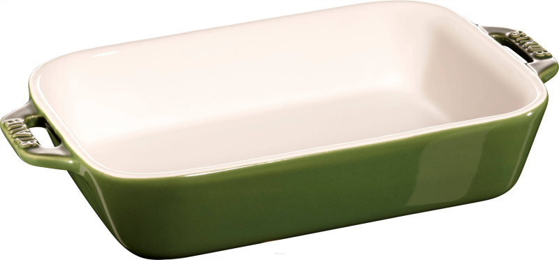  Staub rectangular ceramic platter - 1.1 ltr, green