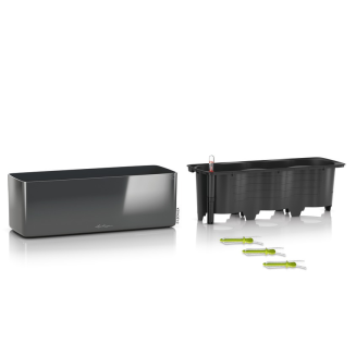 Lechuza Cube Glossy Triple flowerpot, glossy anthracite - 5