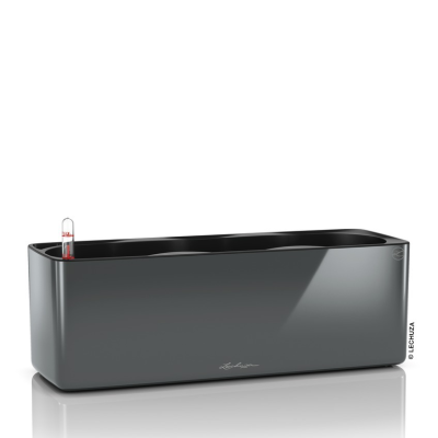 Lechuza Cube Glossy Triple flowerpot, glossy anthracite