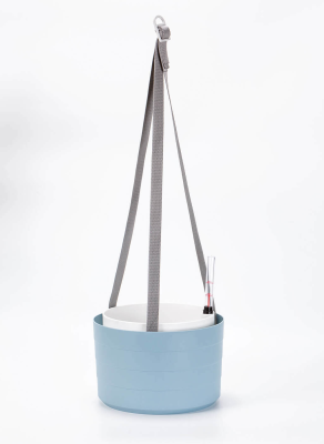 PLASTIA BERBERIS Wisząca donica samonawadniająca okrągła 30 cm błękitny