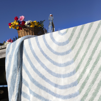 Obrus-narzuta Lapuan Kankurit Metsalampi green-rainy blue150x260 cm - 2