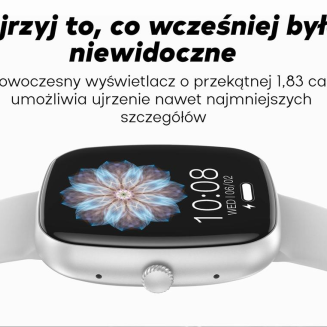 Smartwatch Damski GRAVITY GT18-8 Beżowy Pasek Silikonowy + Biały Pasek - 11