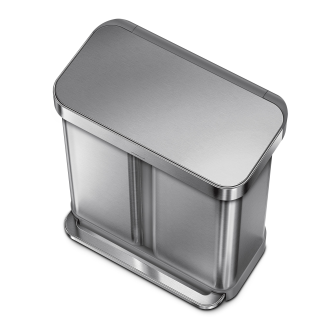  Simplehuman Liner Pocket Recycler two-chamber basket, 58l, FPP steel - 3