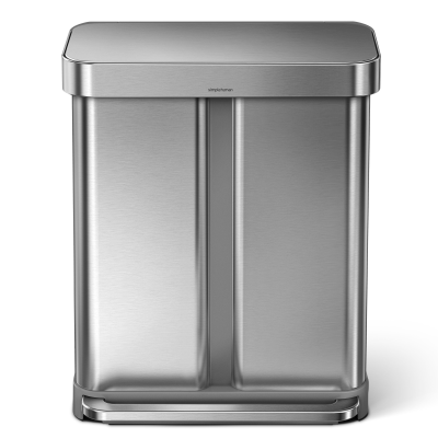  Simplehuman Liner Pocket Recycler two-chamber basket, 58l, FPP steel