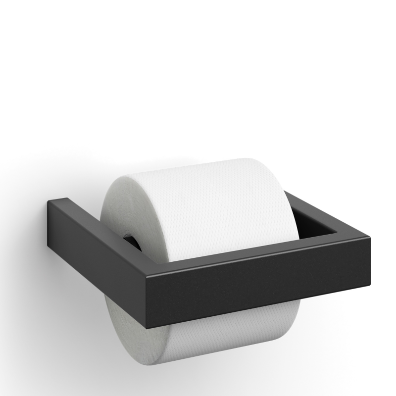 Zack Linea toilet paper holder black 15 cm