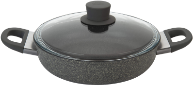  Deep granite frying pan with 2 handles and lid Ballarini Murano - 28 cm