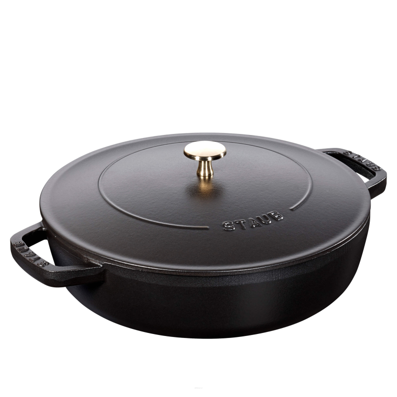  Deep stewing pan with lid Staub - 24 cm, Black