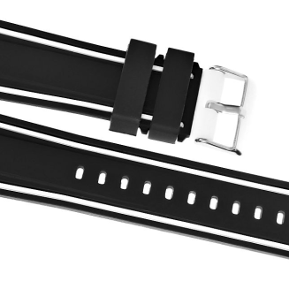 Pasek silikonowy CZARNO-BIAŁY U14-20-1 - 4