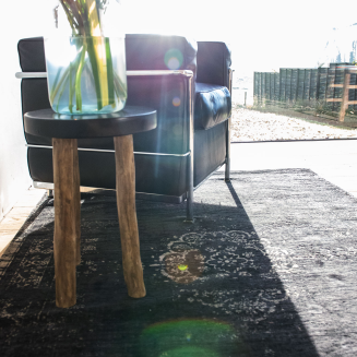 Louis de Poortere Fading World Medallion mineral black carpet - 12