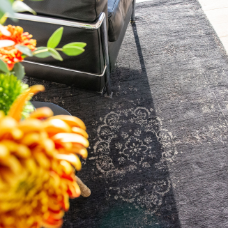 Louis de Poortere Fading World Medallion mineral black carpet - 8