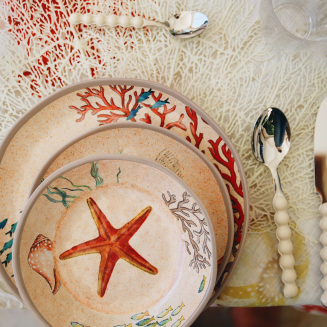  Rose&Tulipani | Set of 2 Sea Life melamine salad plates - 21 cm - 4