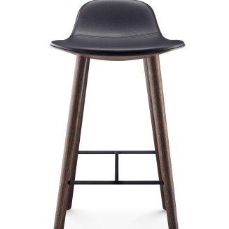  Eva Solo Yuuga smoke oak & black leather stool 75 cm - 6