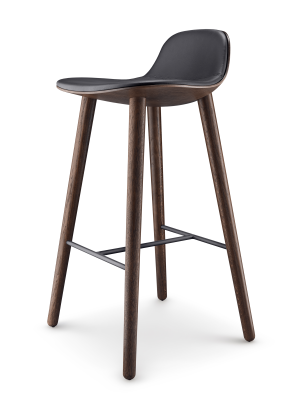  Eva Solo Yuuga smoke oak & black leather stool 75 cm