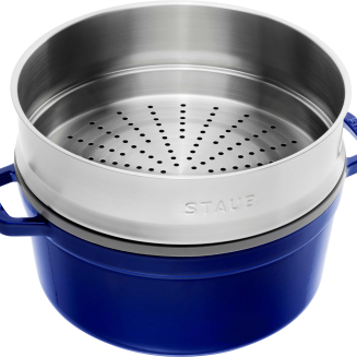  Round cast iron pot with Staub insert - Blue, 5.25 ltr - 2