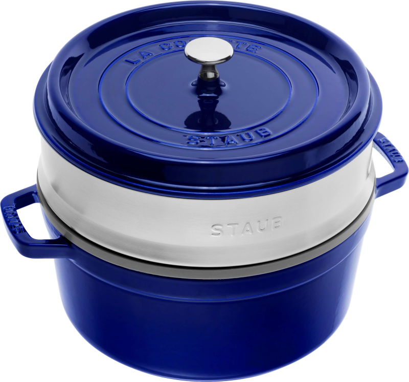  Round cast iron pot with Staub insert - Blue, 5.25 ltr