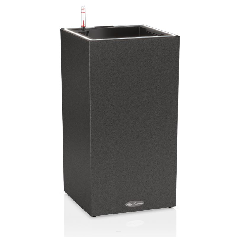 Lechuza Canto Stone flowerpot 30 LED column graphite black