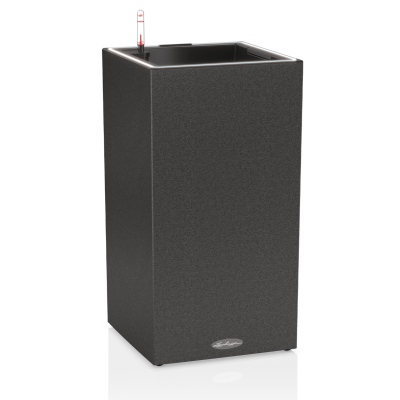 Lechuza Canto Stone flowerpot 30 LED column graphite black