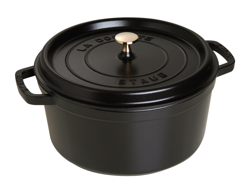  Staub round cast iron pot - Black, 2.6 ltr