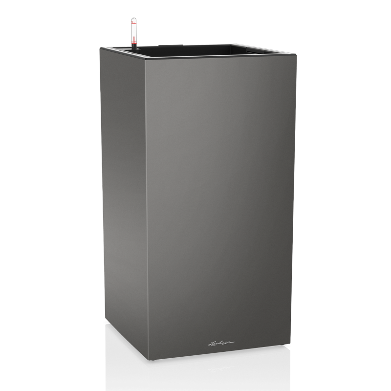 Lechuza Canto Premium 40 LED flowerpot, anthracite metallic column
