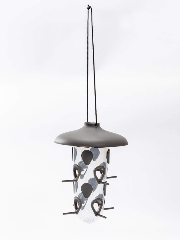 PLASTIA ROBIN Zestaw do karmienia ptaków 2 w 1 16.5x18 cm szary