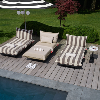 Fotel ogrodowy Fatboy Paletti Lounge Chair Stripe Cacao - 6