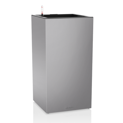 Lechuza Canto Premium 40 LED flowerpot, silver metallic column