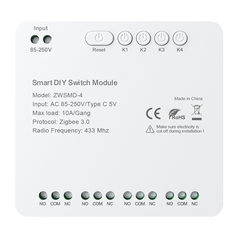 Moduł przełącznika AVATTO ZWSMMD-4-250V Zigbee 4-kanał